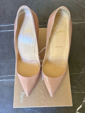 Christian Louboutin Blush Patent Pointed-Toe Pumps